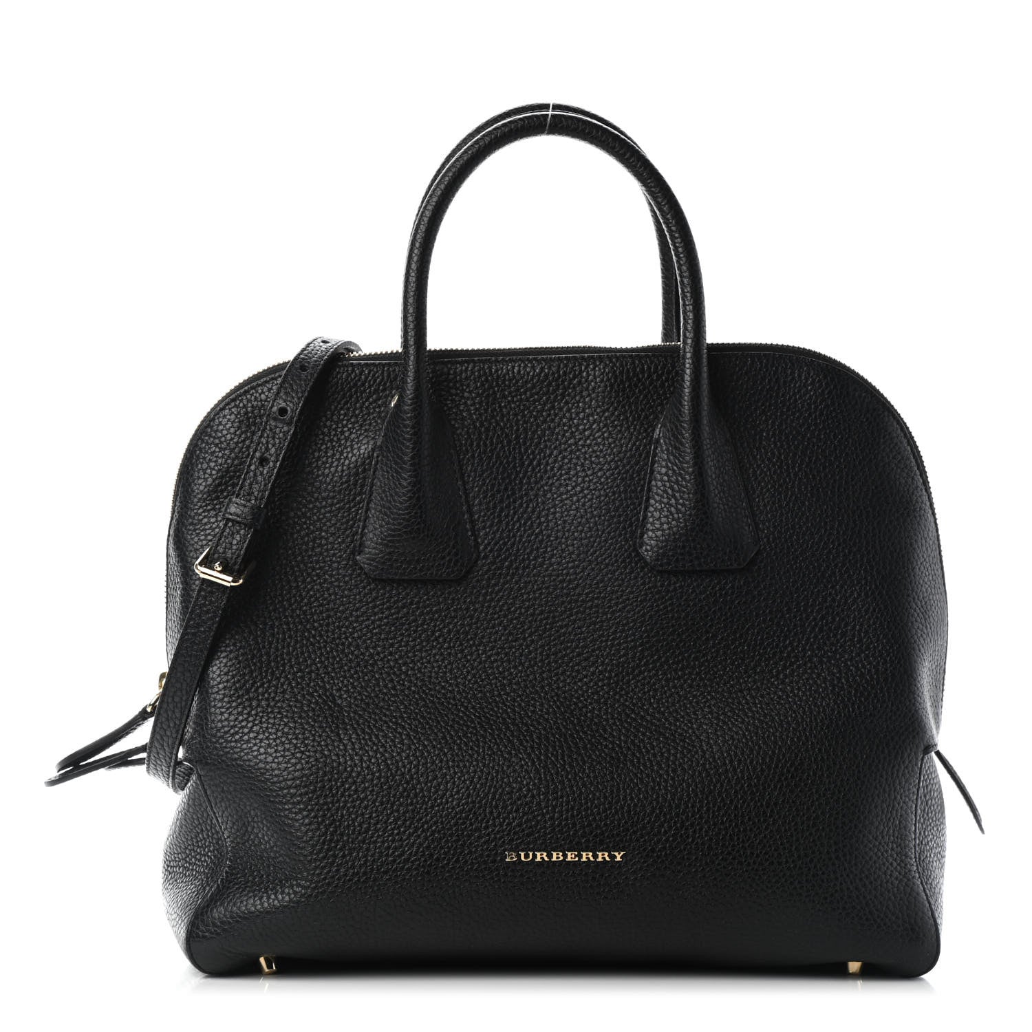 Burberry London Grainy Calfskin Medium Greenwood Bowling Bag Black 1 of 8