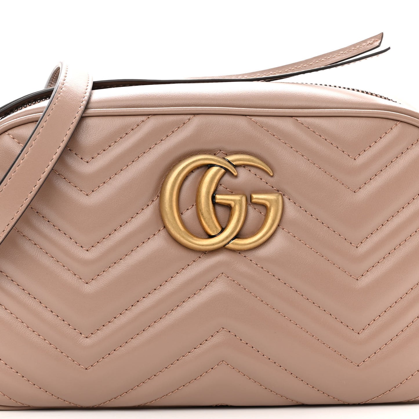 Calfskin Matelasse Small GG Marmont Chain Shoulder Bag Porcelain Rose