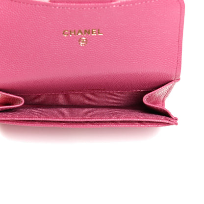 Chanel Caviar Quilted Flap Card Holder Wallet Pink 5 of 12