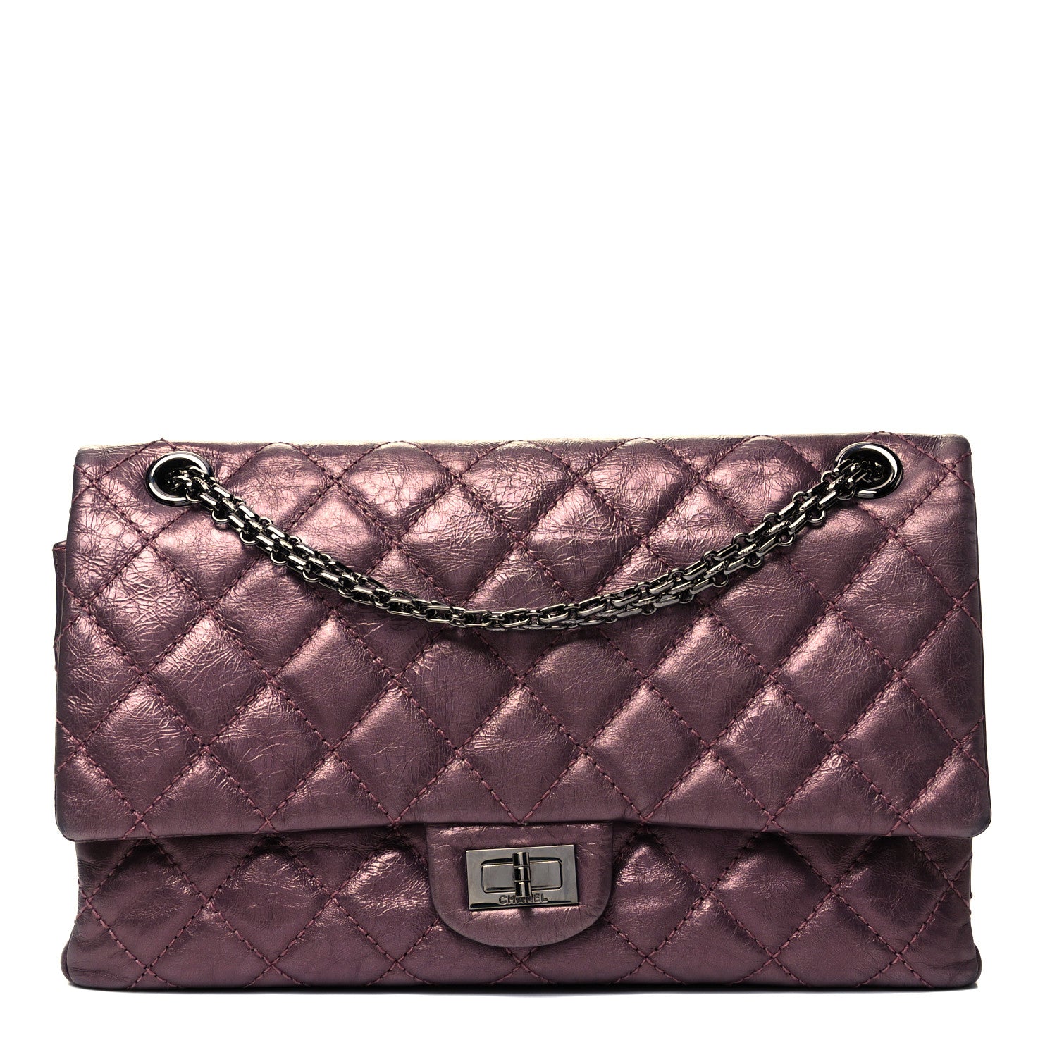 Chanel Metallic Aged Calfskin Quilted 2.55 Reissue 226 Flap Rose Fonce 1 of 8