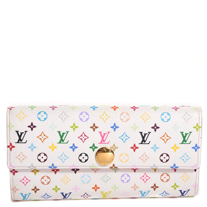 Louis Vuitton Monogram Multicolor Sarah Wallet White Litchi 1 of 8