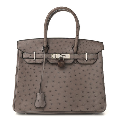 Hermes Ostrich Birkin 30 Gris Tourterelle 2 of 12