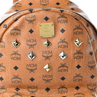 MCM Visetos Medium Sprinkle Stud Stark Backpack Cognac 8 of 18