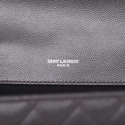 Saint Laurent Grain De Poudre Textured Mixed Matelasse Medium Triquilt Monogram Satchel Earth 7 of 12