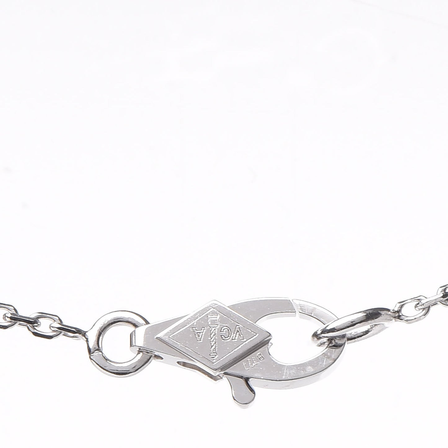 18K White Gold Diamond Sweet Alhambra Pendant Necklace