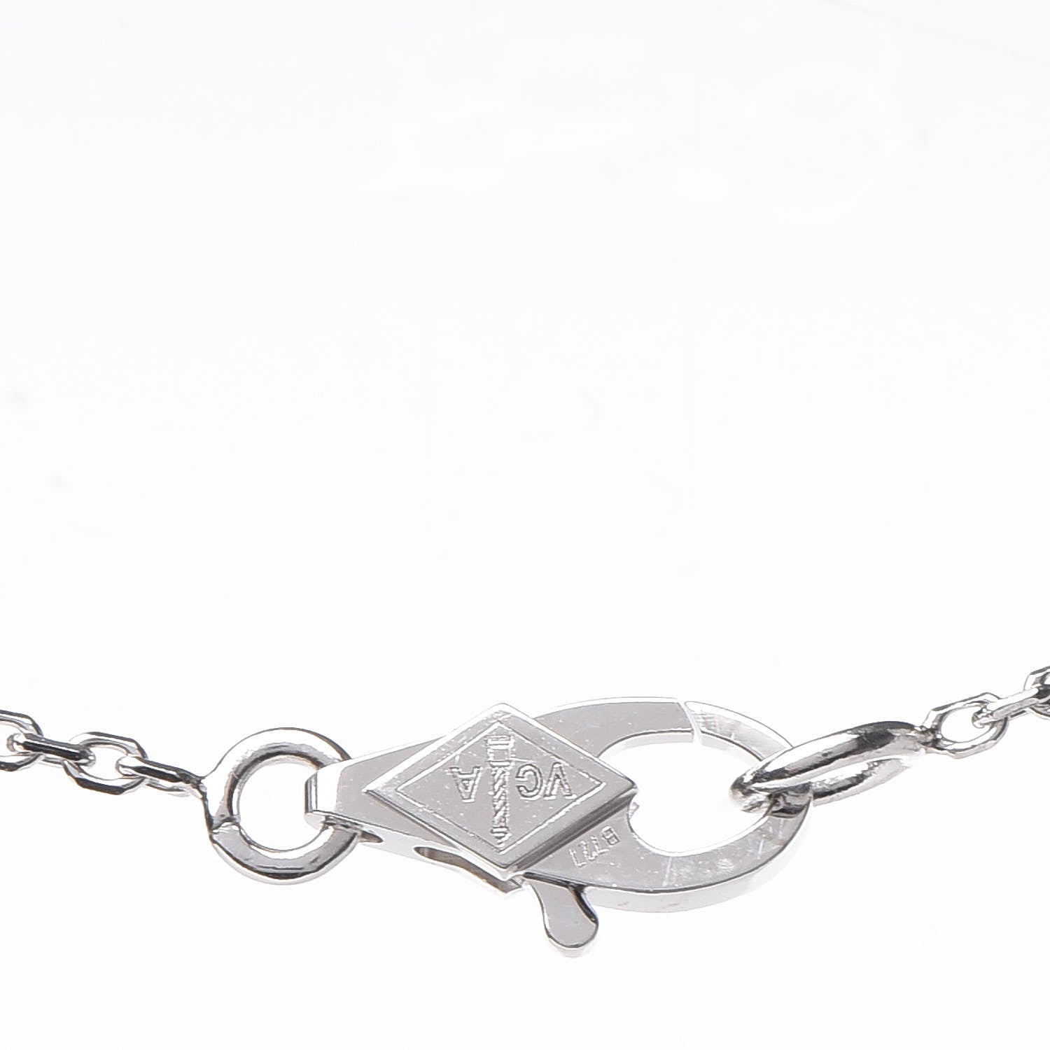 Van Cleef & Arpels 18K White Gold Diamond Sweet Alhambra Pendant Necklace 6 of 8