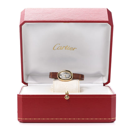 Cartier 18K Yellow Gold Alligator 18mm Baignoire Quartz Watch Brown 5 of 5