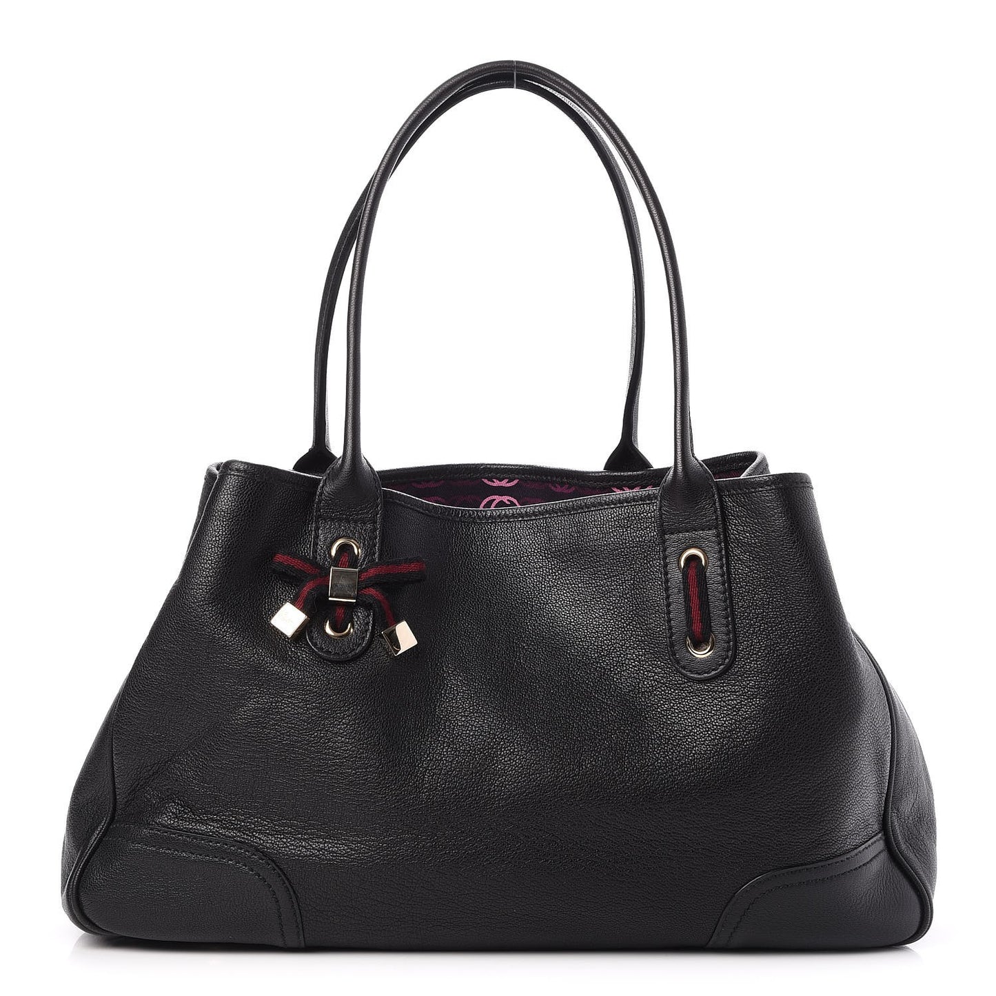 Calfskin Medium Princy Tote Bag Black