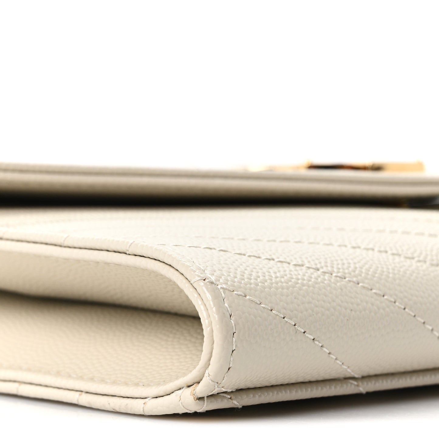 Grain De Poudre Matelasse Chevron Monogram Envelope Clutch Crema Soft