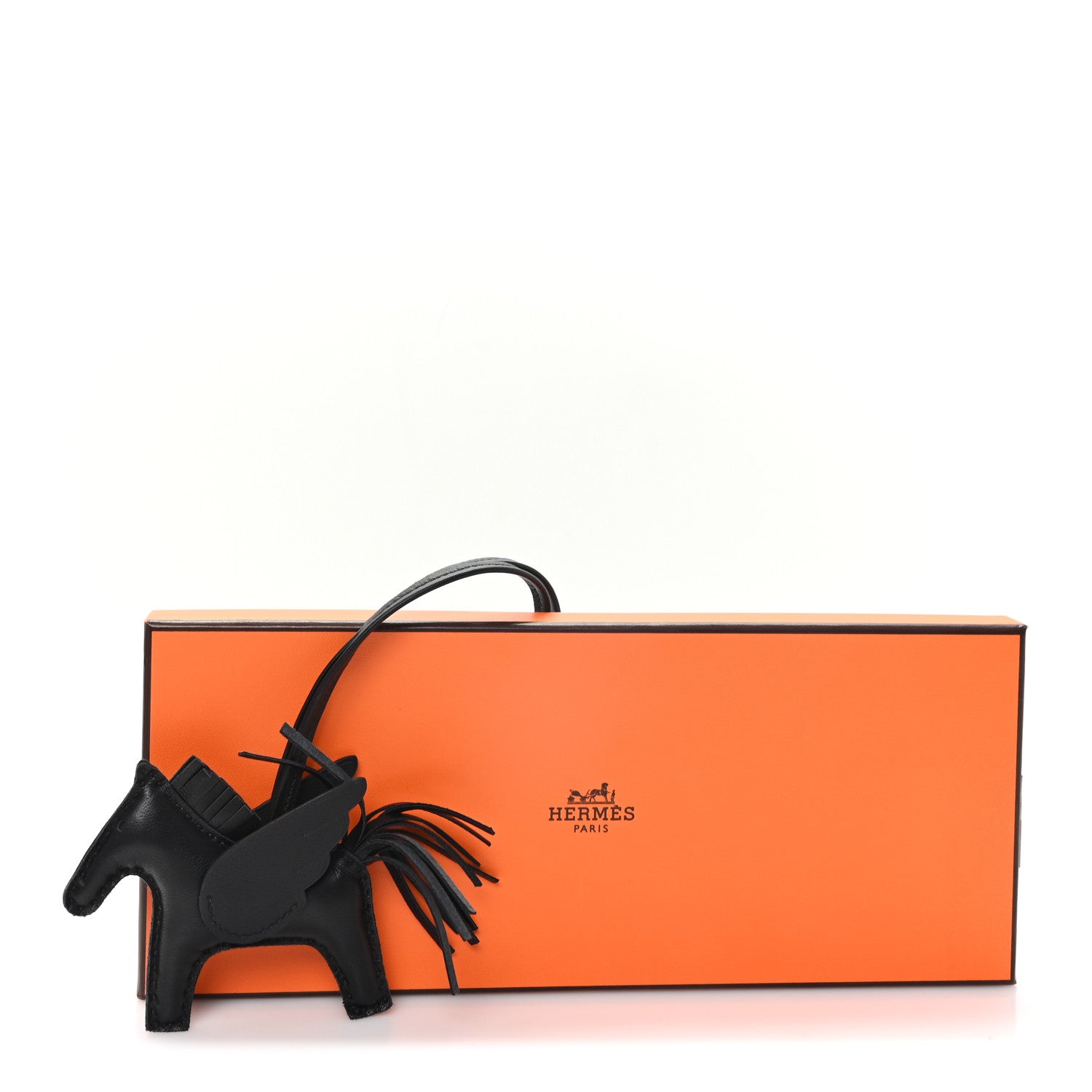Hermes Milo Lambskin Grigri Rodeo Pegase Horse Bag Charm PM So Black 5 of 5