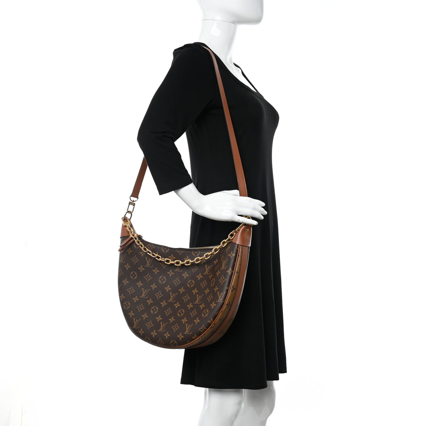 Reverse Monogram Loop Hobo