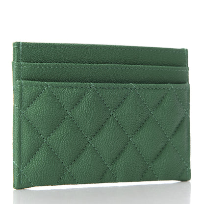 Chanel Caviar Quilted Boy Card Holder Green 3 of 9