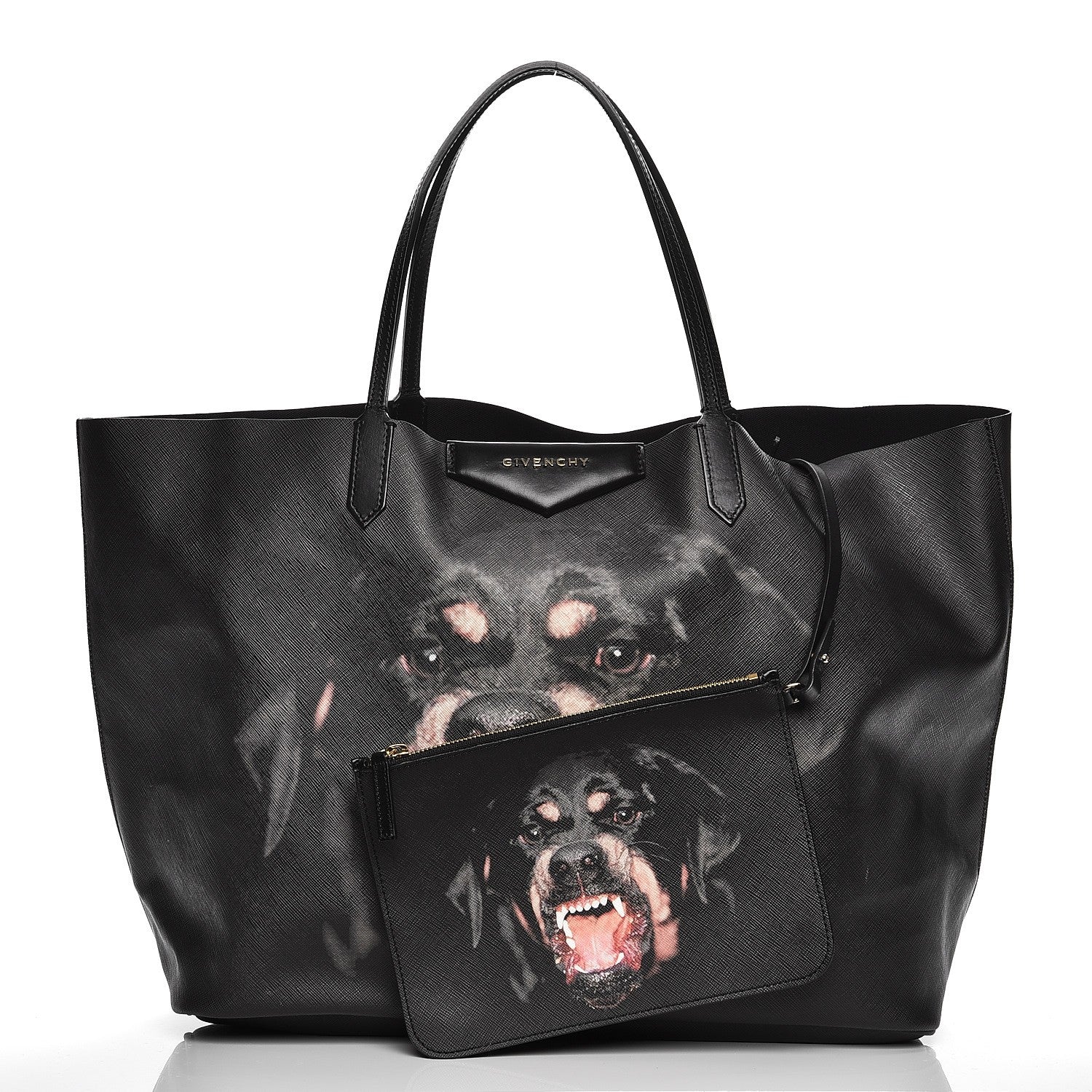 Givenchy Textured Coated Canvas Rottweiler Pint Large Antigona Tote Black 3 of 9