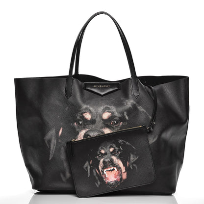 Givenchy Textured Coated Canvas Rottweiler Pint Large Antigona Tote Black 3 of 9