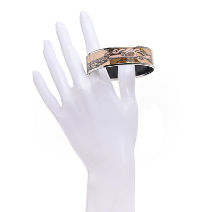 Hermes Enamel Printed Della Cavalleria Wide Bracelet 70 Gold 2 of 6
