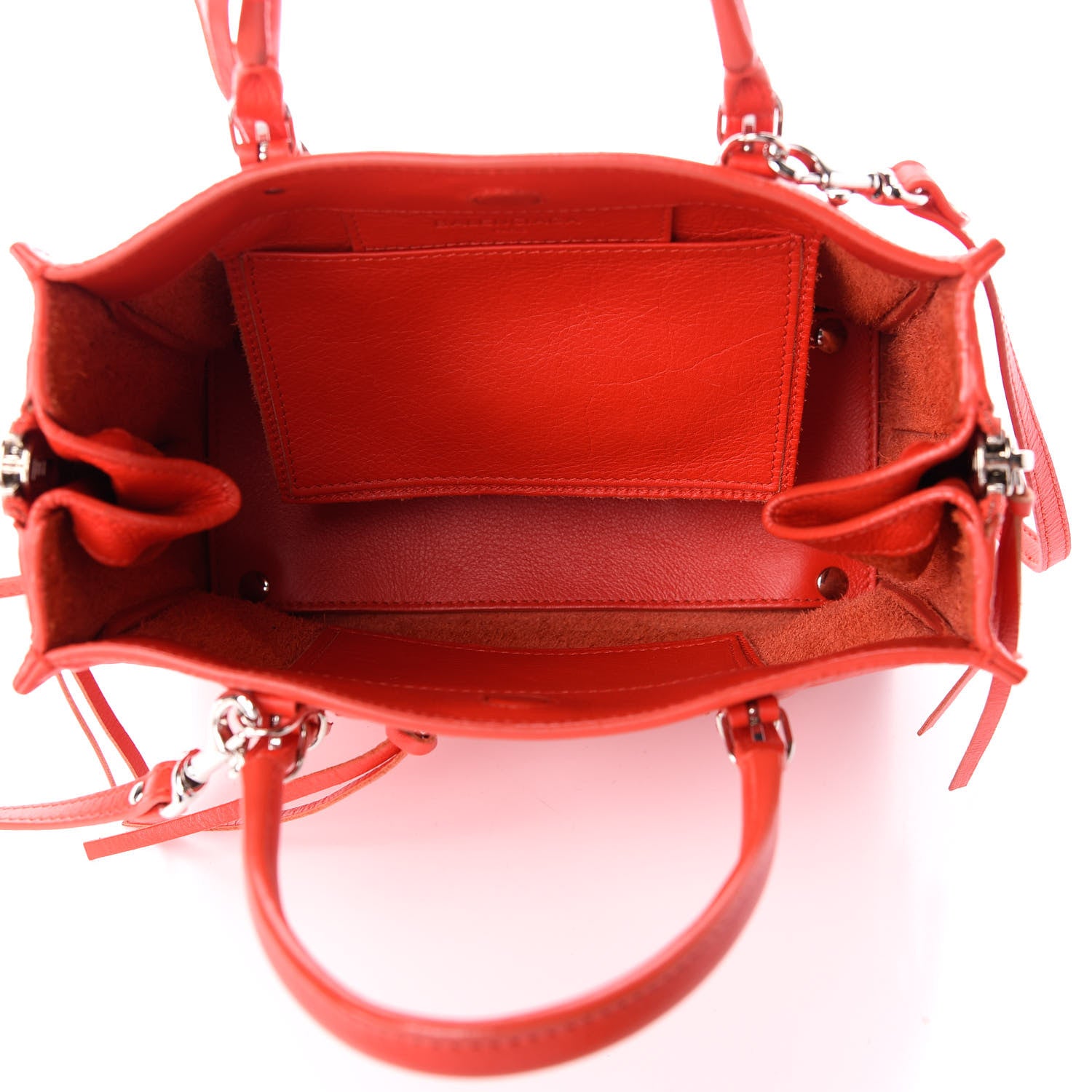 Balenciaga Calfskin Papier Mini A4 Zip Around Tote Rouge Coquelicot 5 of 12