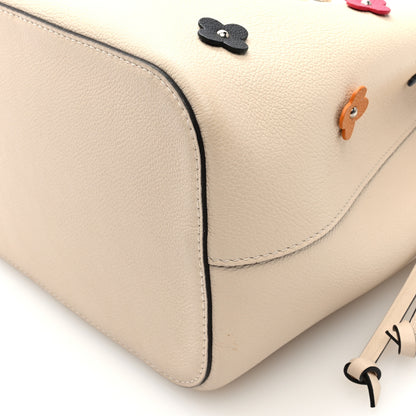 Louis Vuitton Calfskin Flowers Lockme Bucket Creme 9 of 10