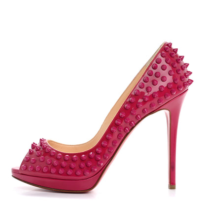 Christian Louboutin Patent Yolanda Spikes 120 Pumps 40 Grenadine 1 of 10