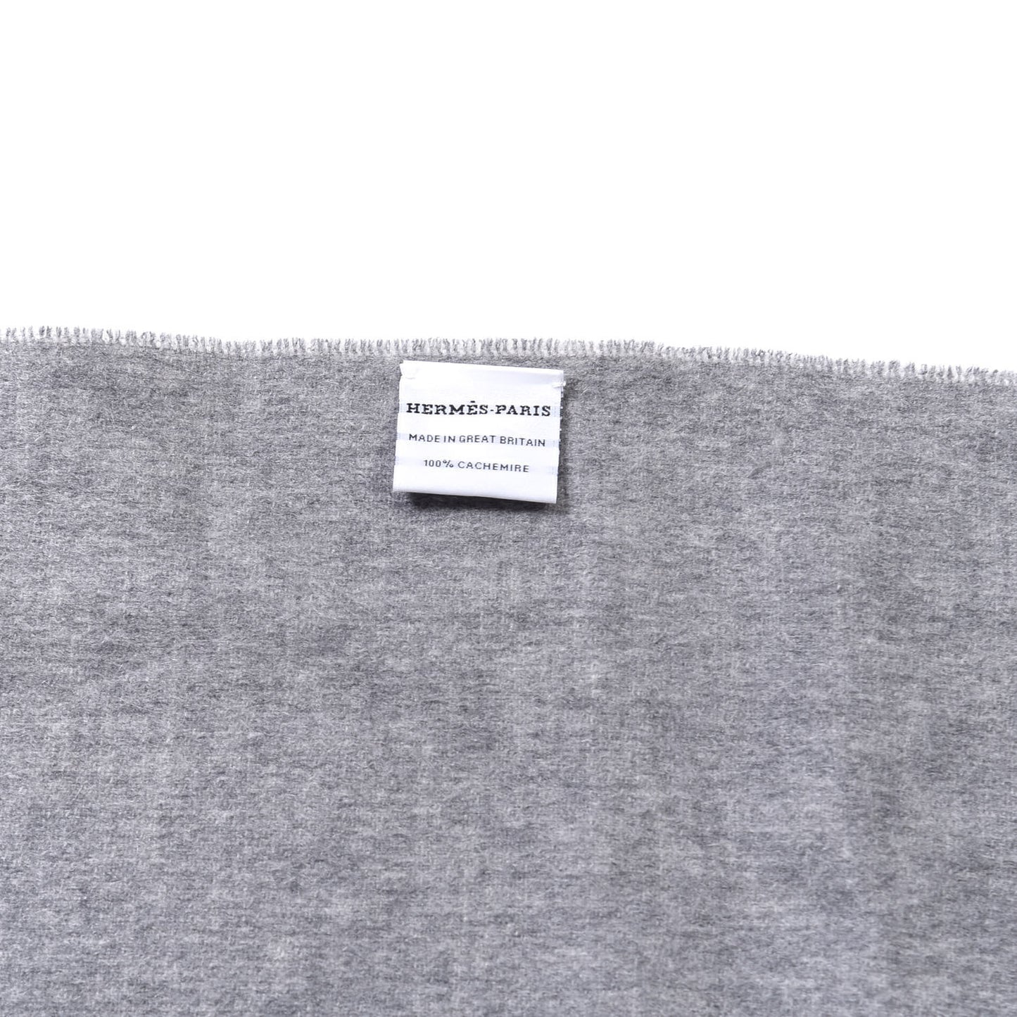 Cashmere Fringe Double Face Stole Gris Flanelle Ivoire