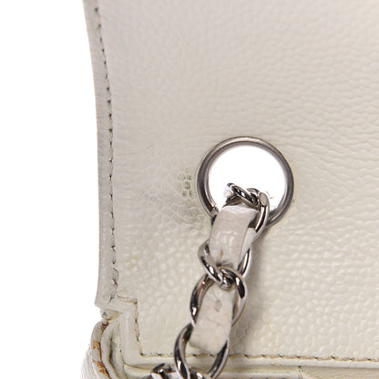 Chanel Caviar Quilted East West Flap White 15 of 18