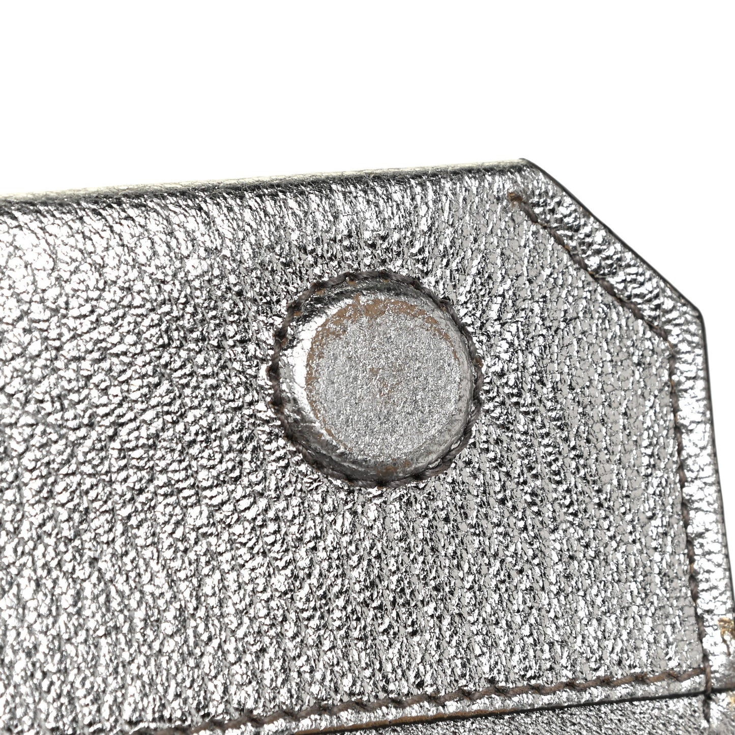 Metallic Goatskin Bandoliera Madras Shoulder Bag Chrome