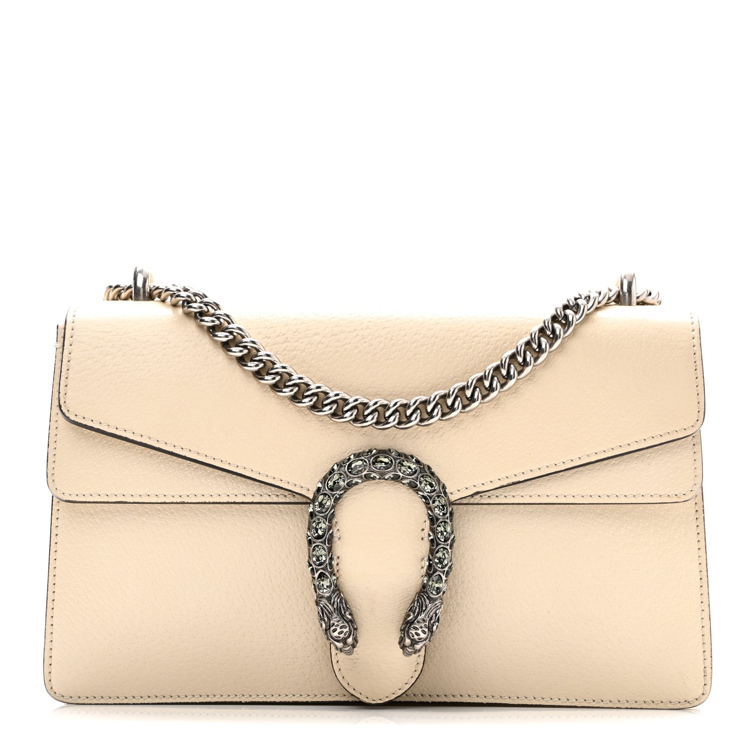 Gucci Textured Calfskin Crystal Small Dionysus Shoulder Bag Mystic White 1 of 10