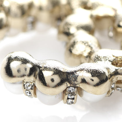 Chanel Pearl Crystal Nefertiti CC Brooch Gold 4 of 5