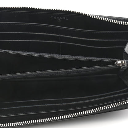 Chanel Caviar Patent Small CC Contour Zip Around Wallet Black 5 of 12