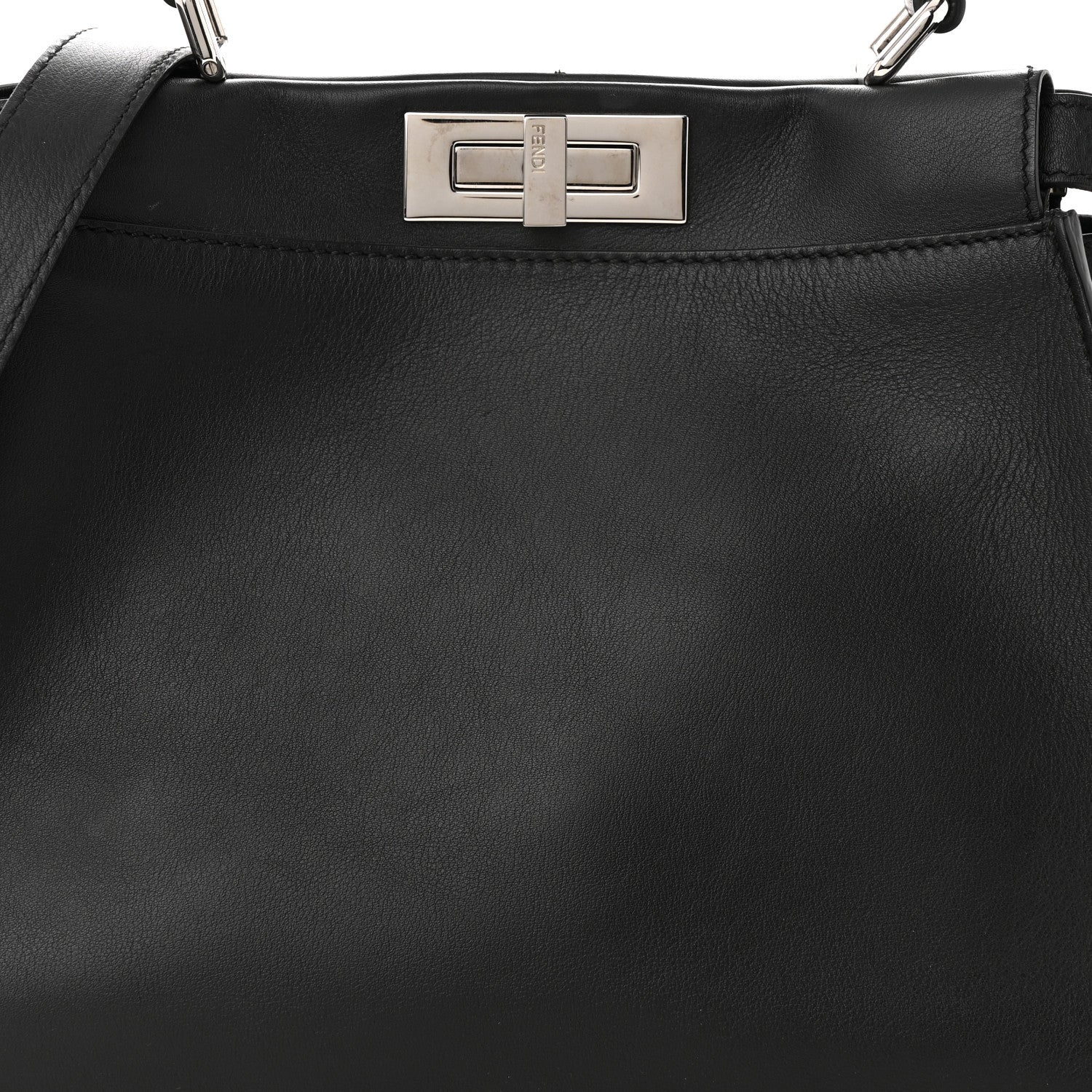 Fendi Vitello Seta Snakeskin Crocodile Monster Eyes Medium Peekaboo Iconic Satchel Black Girasole 8 of 12