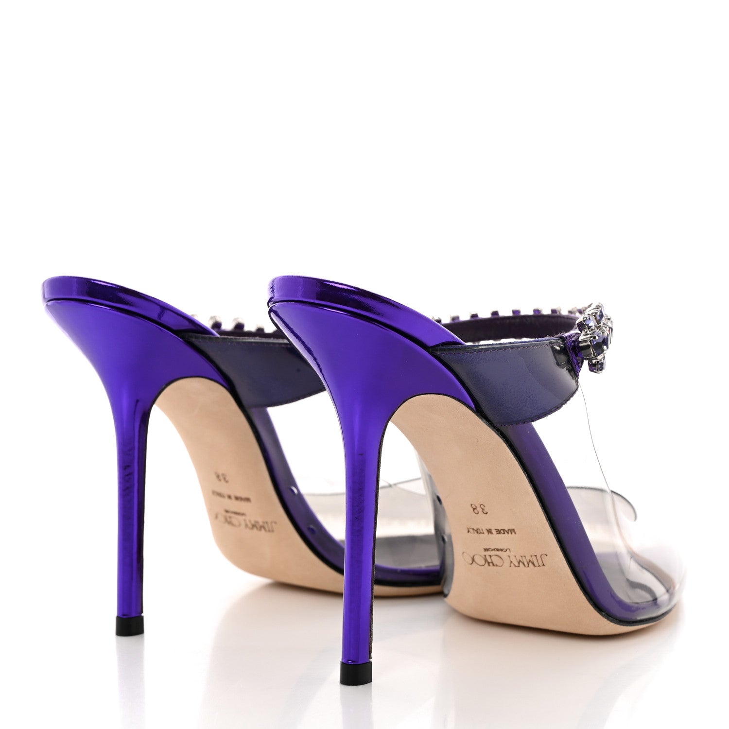 Jimmy Choo Plexi Crystal Bing 100 Pumps 38 Cassis 4 of 10