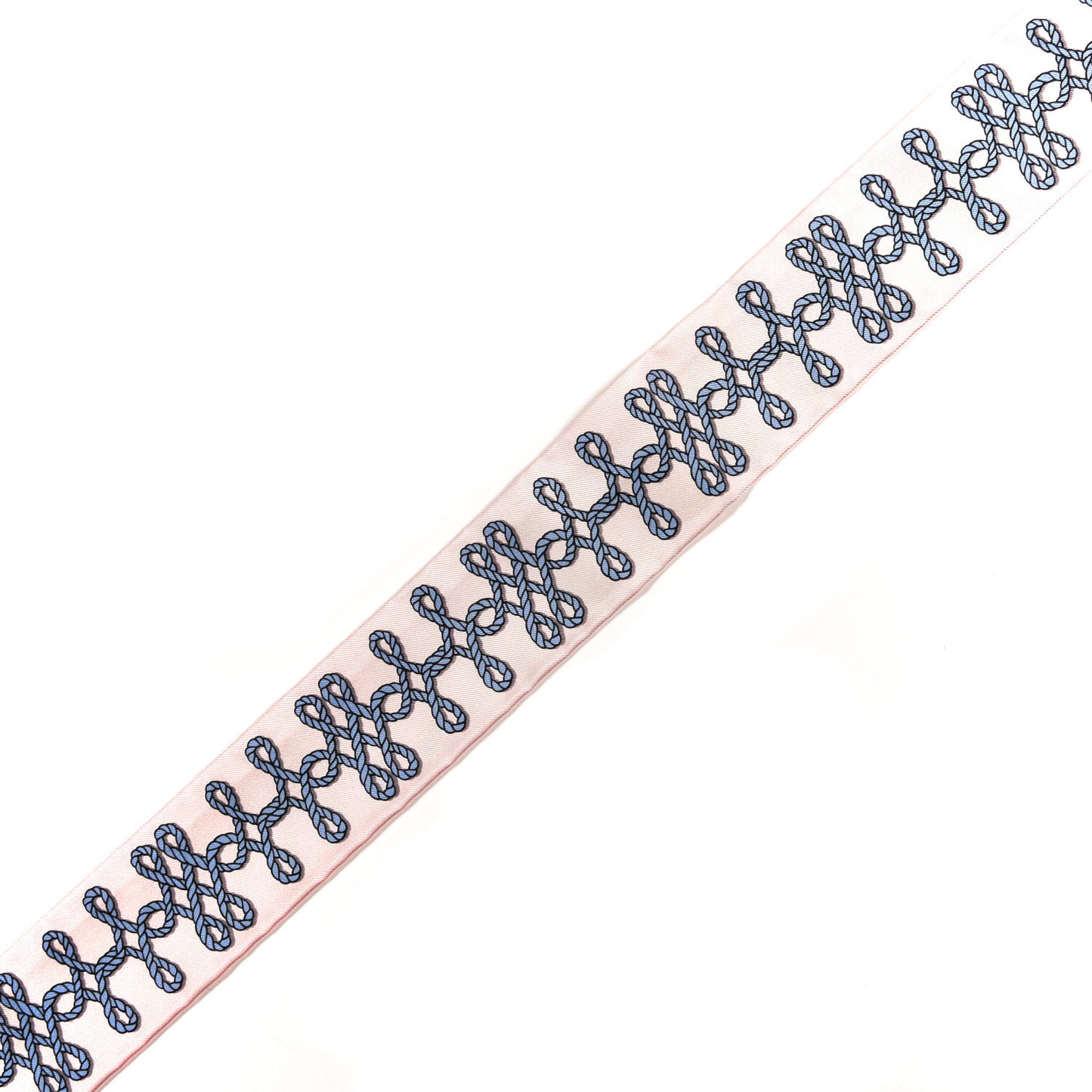 Silk Galons Et Brandebourg Twilly Rose Pale Bleu Jean