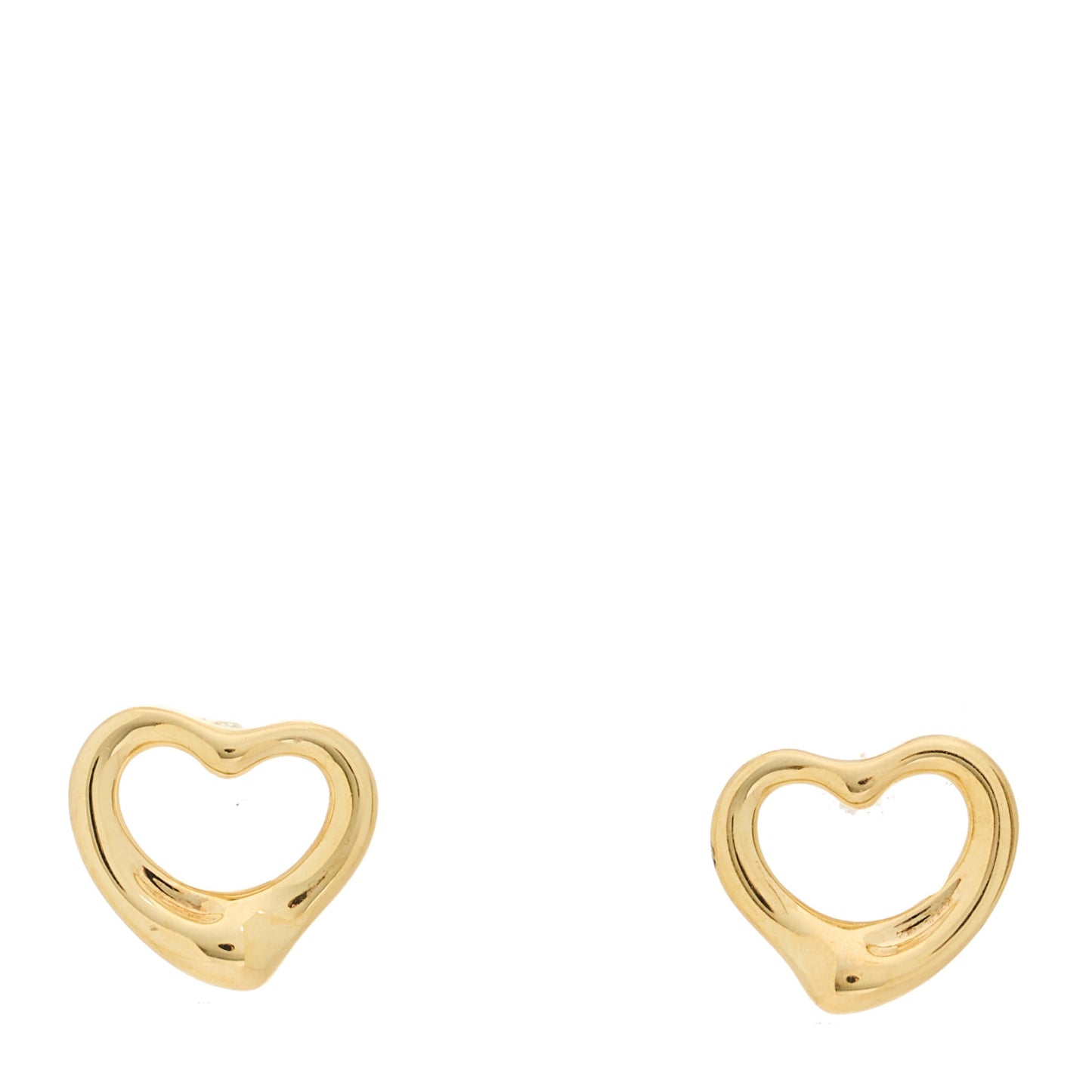 18K Yellow Gold 11mm Elsa Peretti Open Heart Earrings