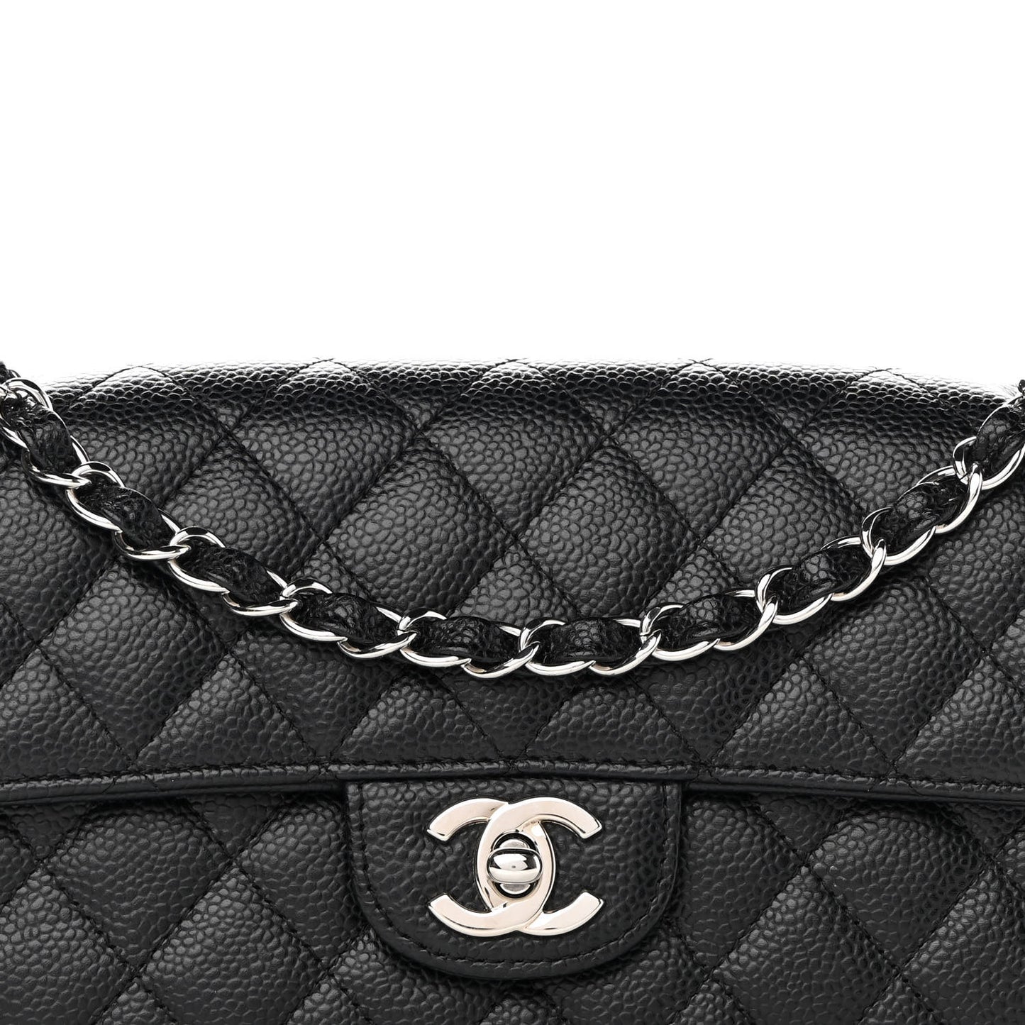 Caviar Quilted East West Flap Black