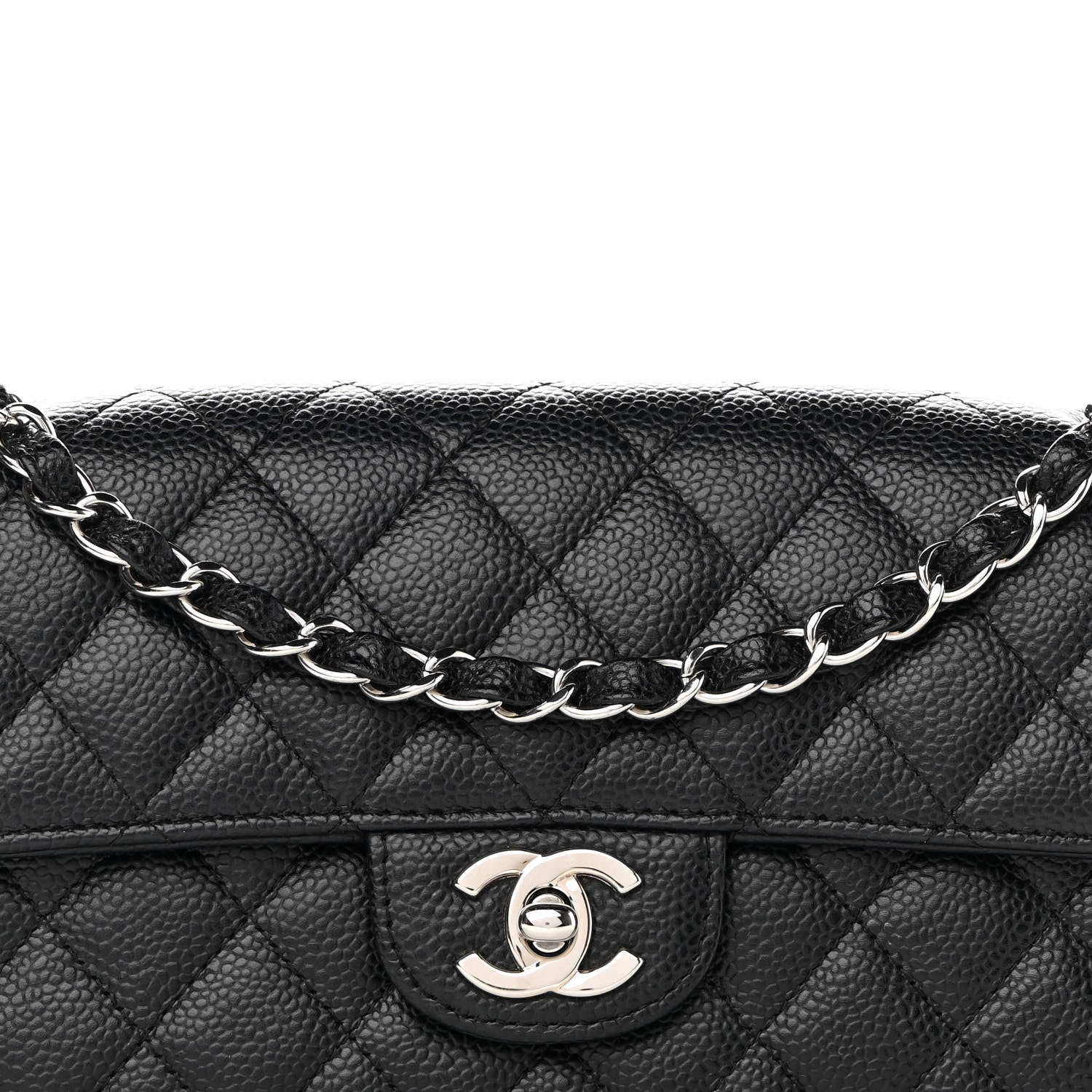Chanel Caviar Quilted East West Flap Black 8 of 11
