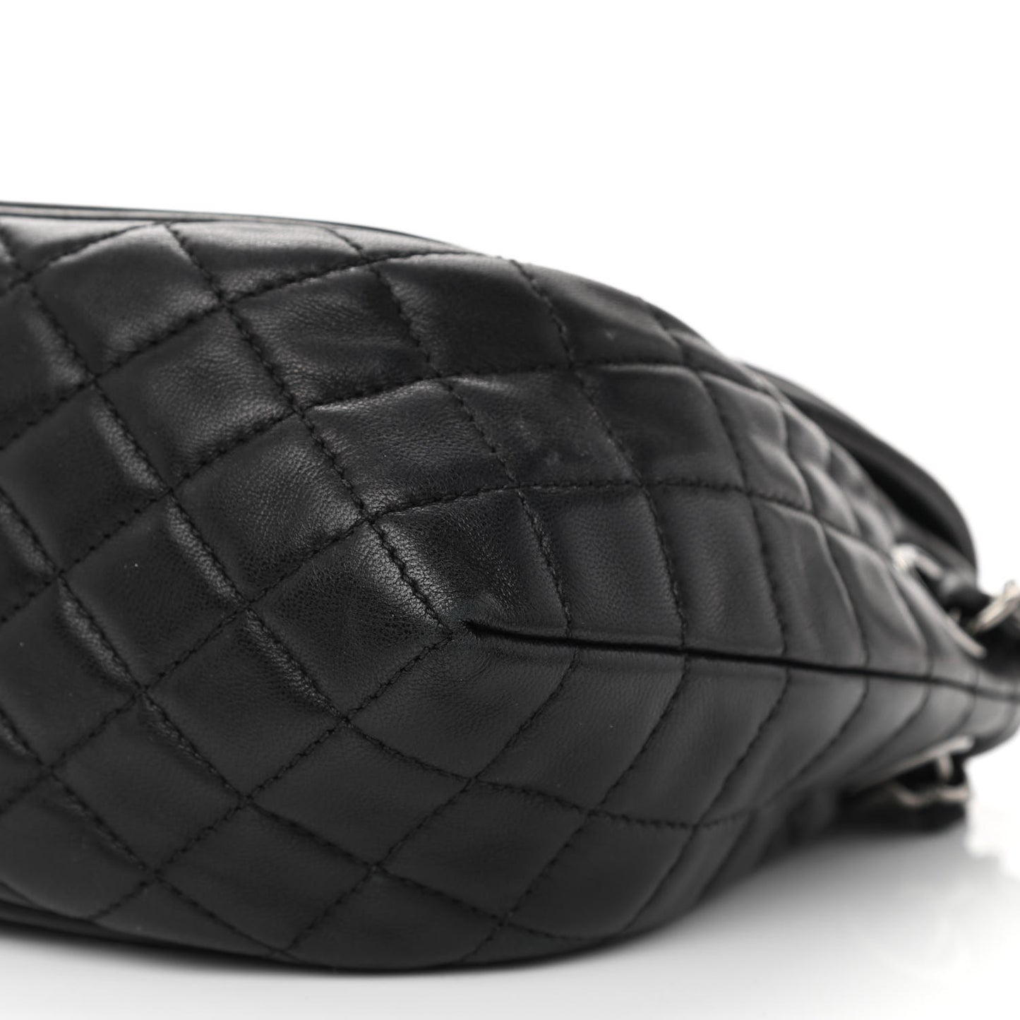 Lambskin Patent Classic Twist Crescent Flap Bag Black