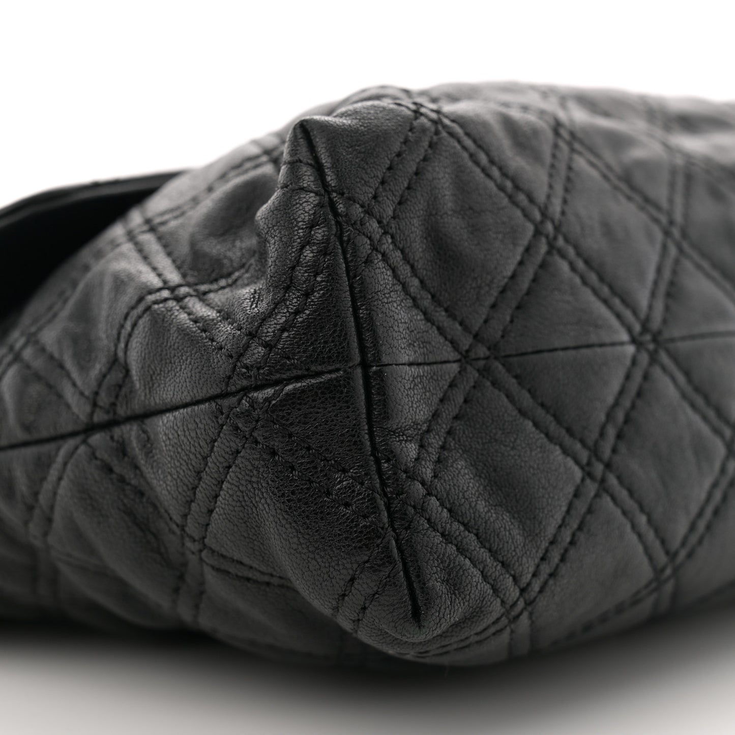 Lambskin Quilted The Large Single Flap Black