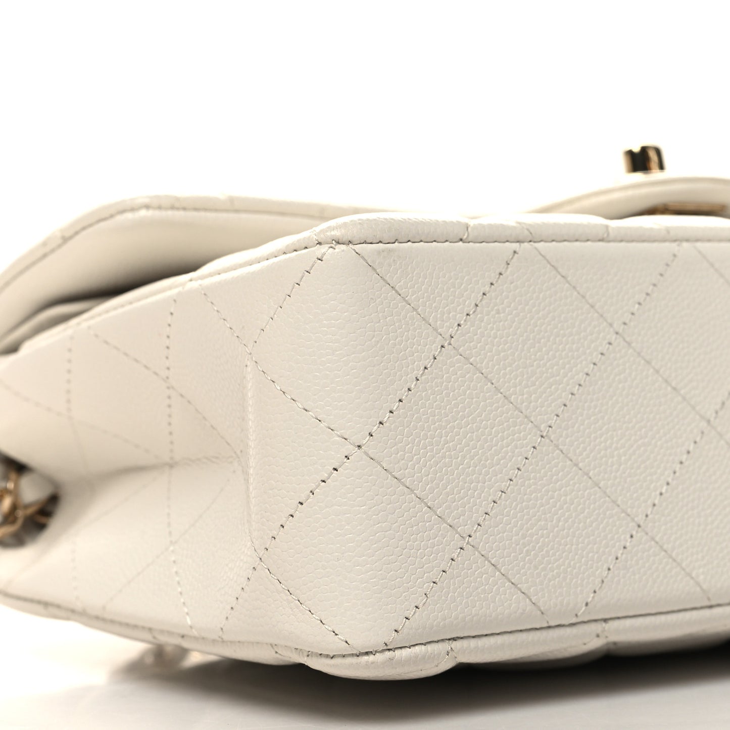 Caviar Quilted Small Double Flap White