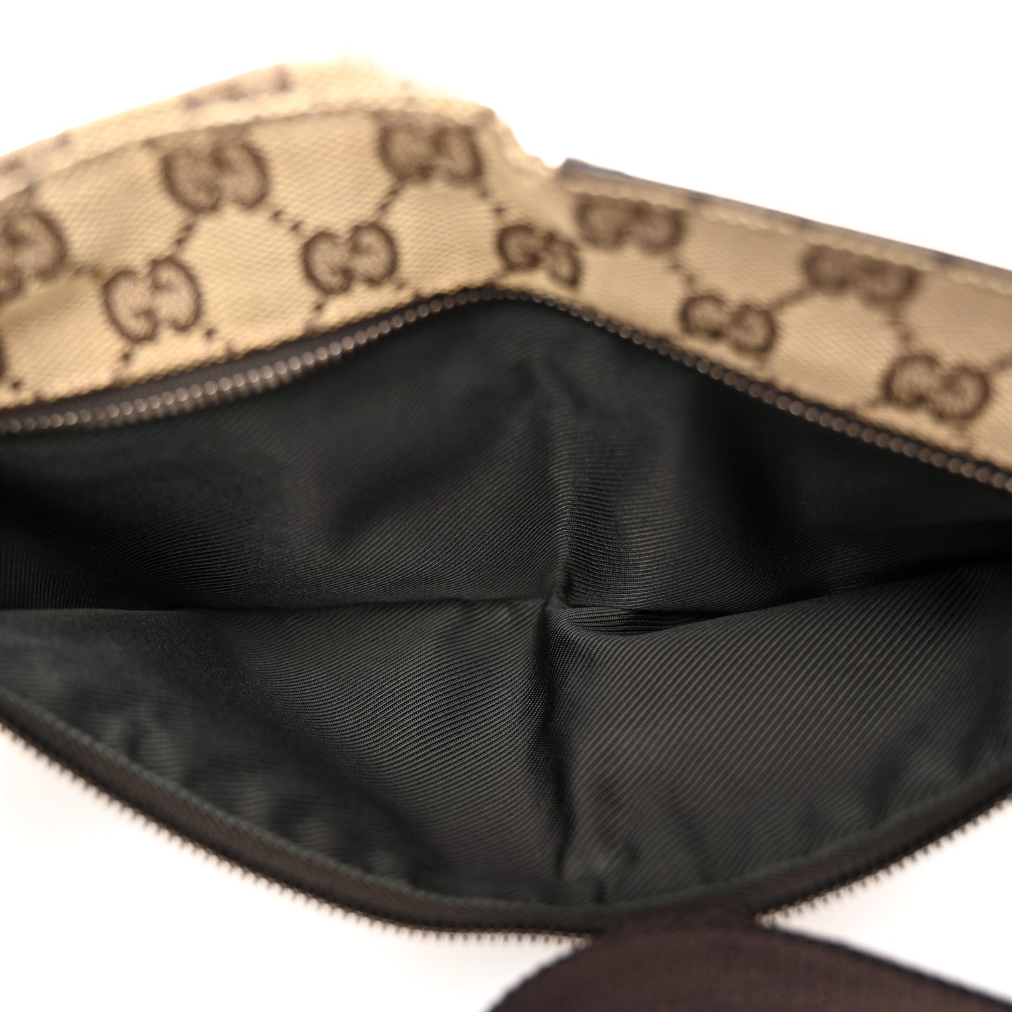 GG Monogram Double Pocket Belt Bag Dark Brown