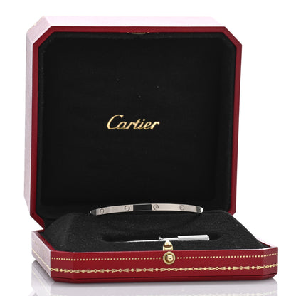 Cartier 18K White Gold Small LOVE Bracelet 18 7 of 7