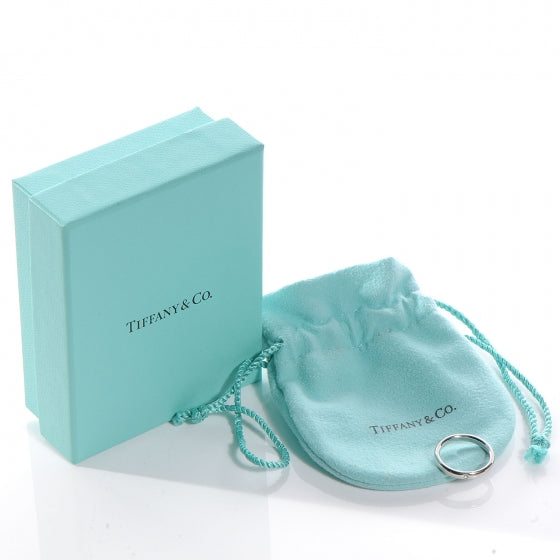 Tiffany Platinum Diamond Elsa Peretti Band Ring 5.5 6 of 6