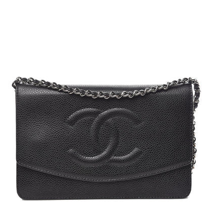 Chanel Caviar Timeless CC Wallet On Chain WOC Black 1 of 14