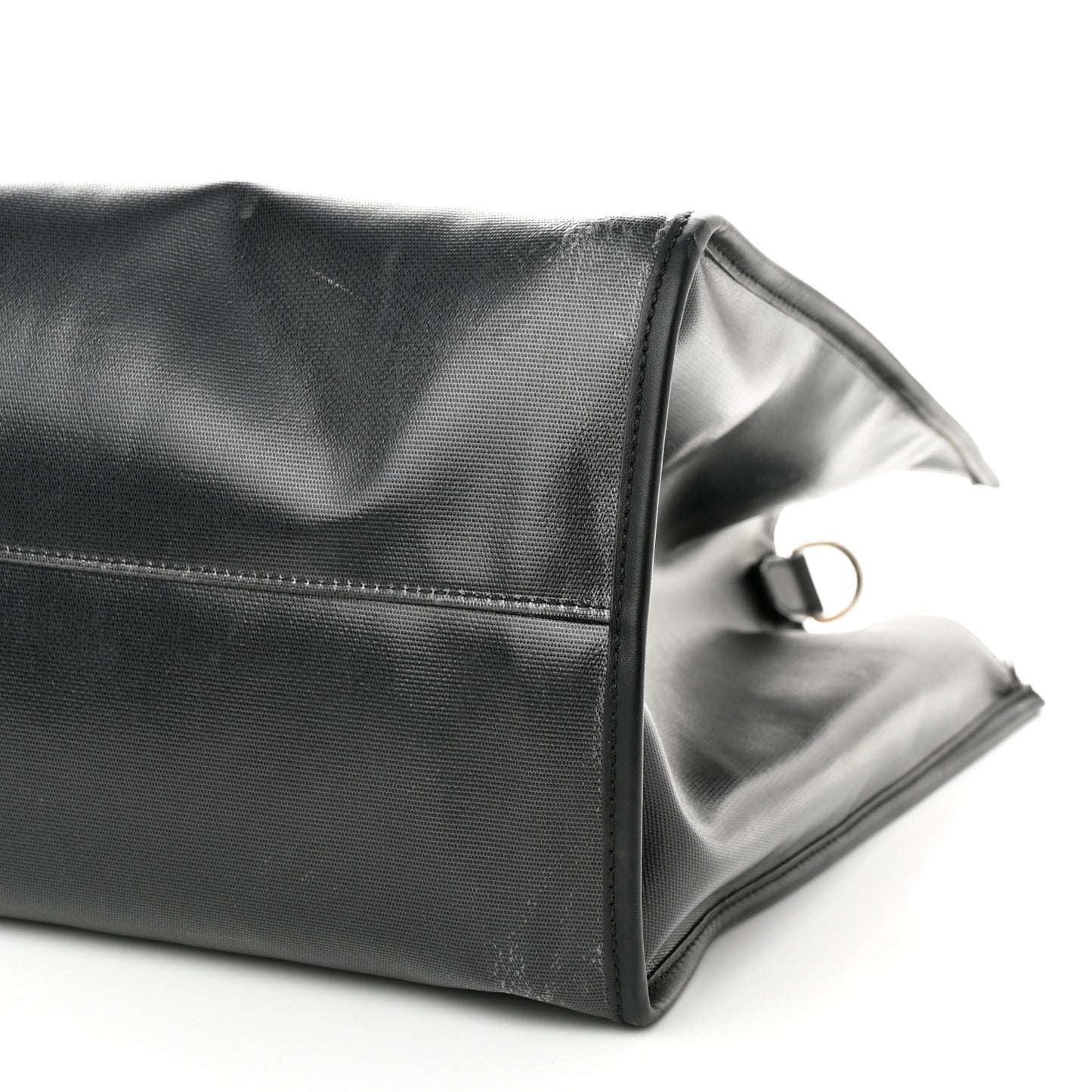 X SARAH COLEMAN Coated Canvas FF Fish Eye Logo Shopping Tote Black White
