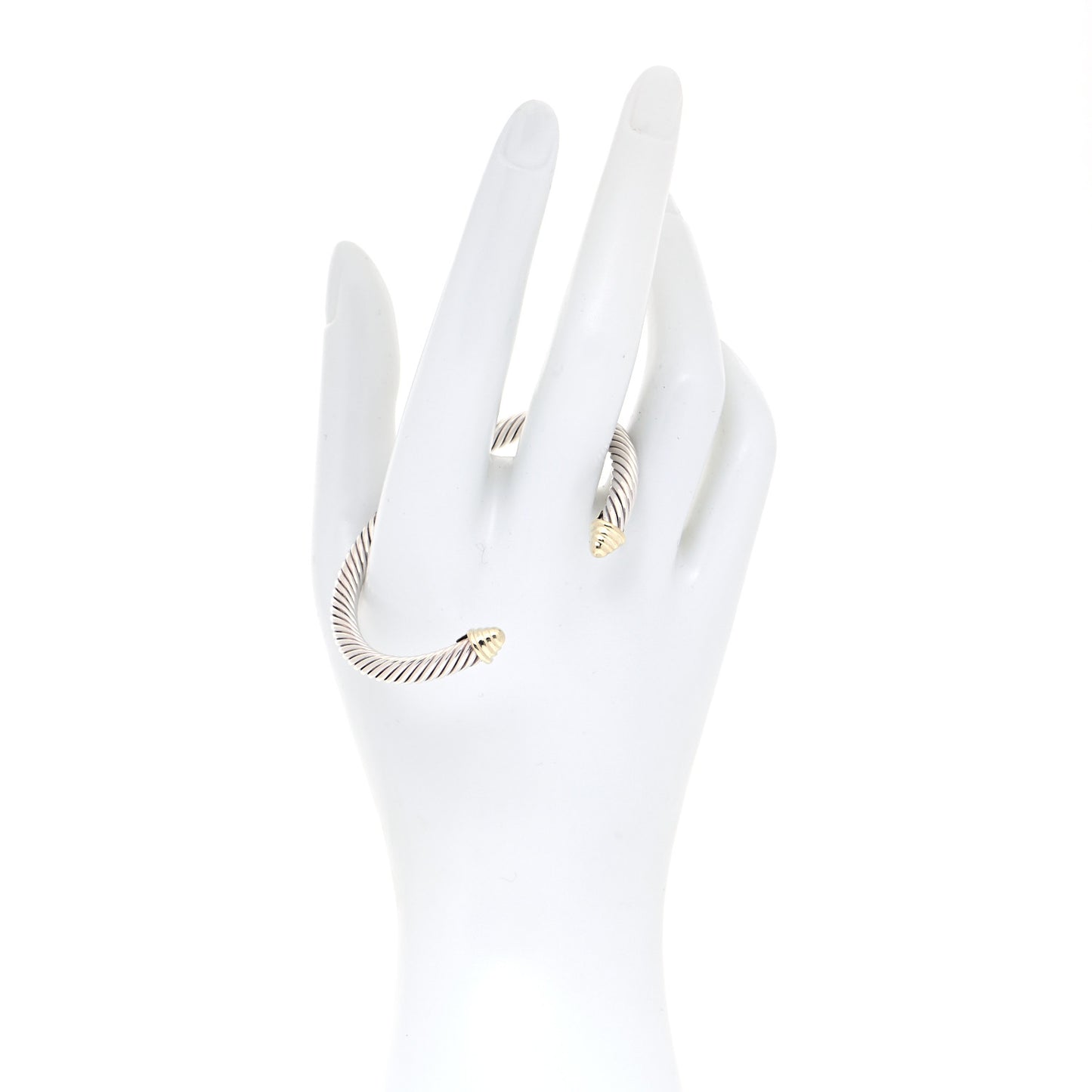 Sterling Silver 14K Yellow Gold 5mm Cable Classics Bracelet