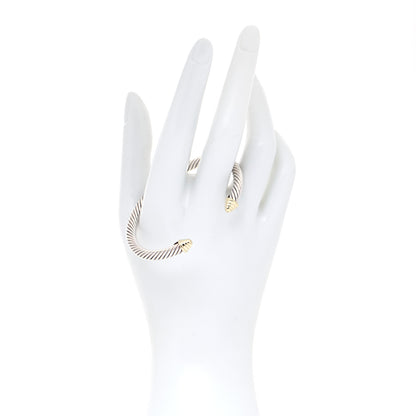 David Yurman Sterling Silver 14K Yellow Gold 5mm Cable Classics Bracelet 3 of 8