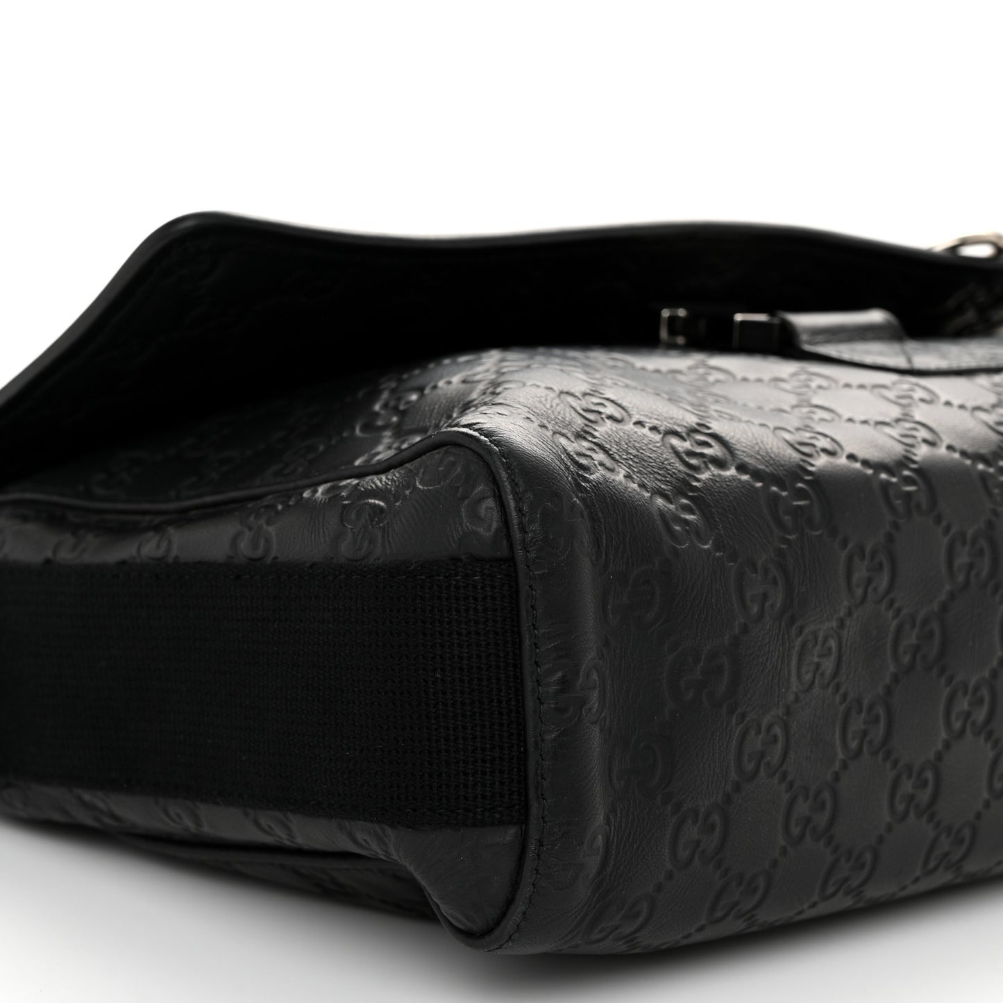 Rubber Guccissima Medium Messenger Bag Black