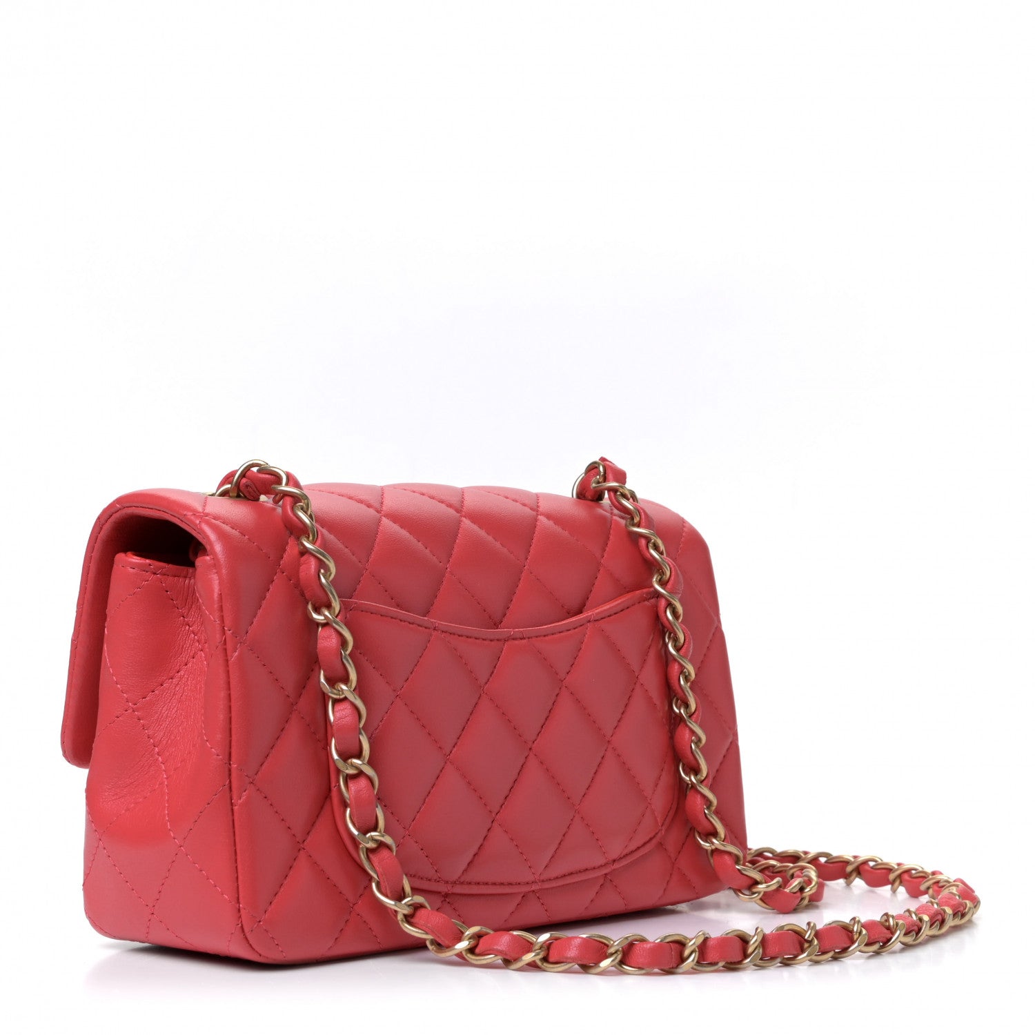 Chanel Lambskin Quilted Mini Rectangular Flap Red 5 of 19