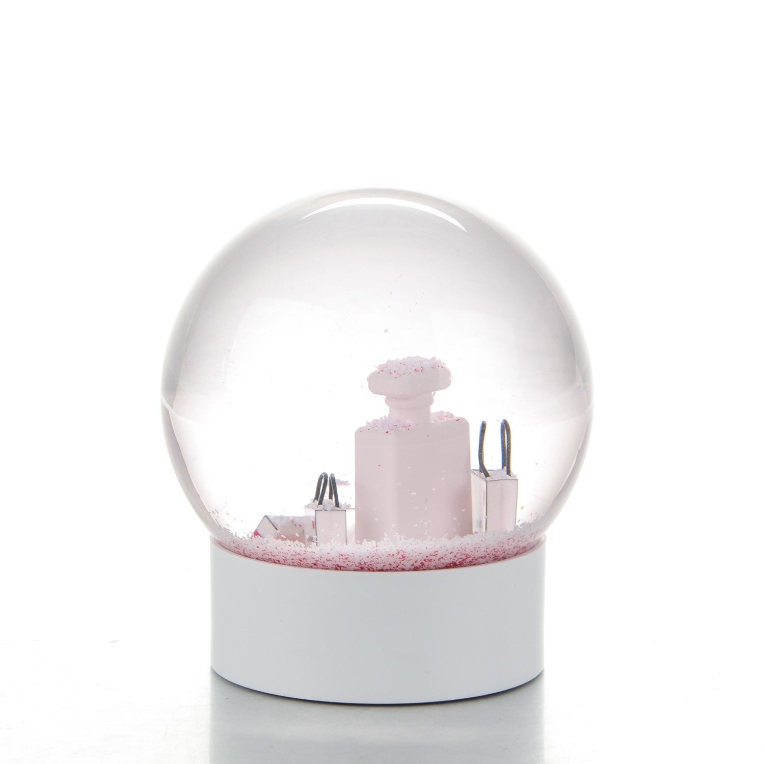 Chanel Glass N°5 Perfume Bottle Snow Globe Pink 3 of 6