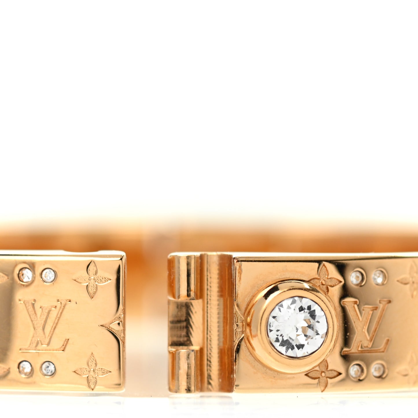 Brass Crystal Monogram Nanogram Strass Cuff M Gold