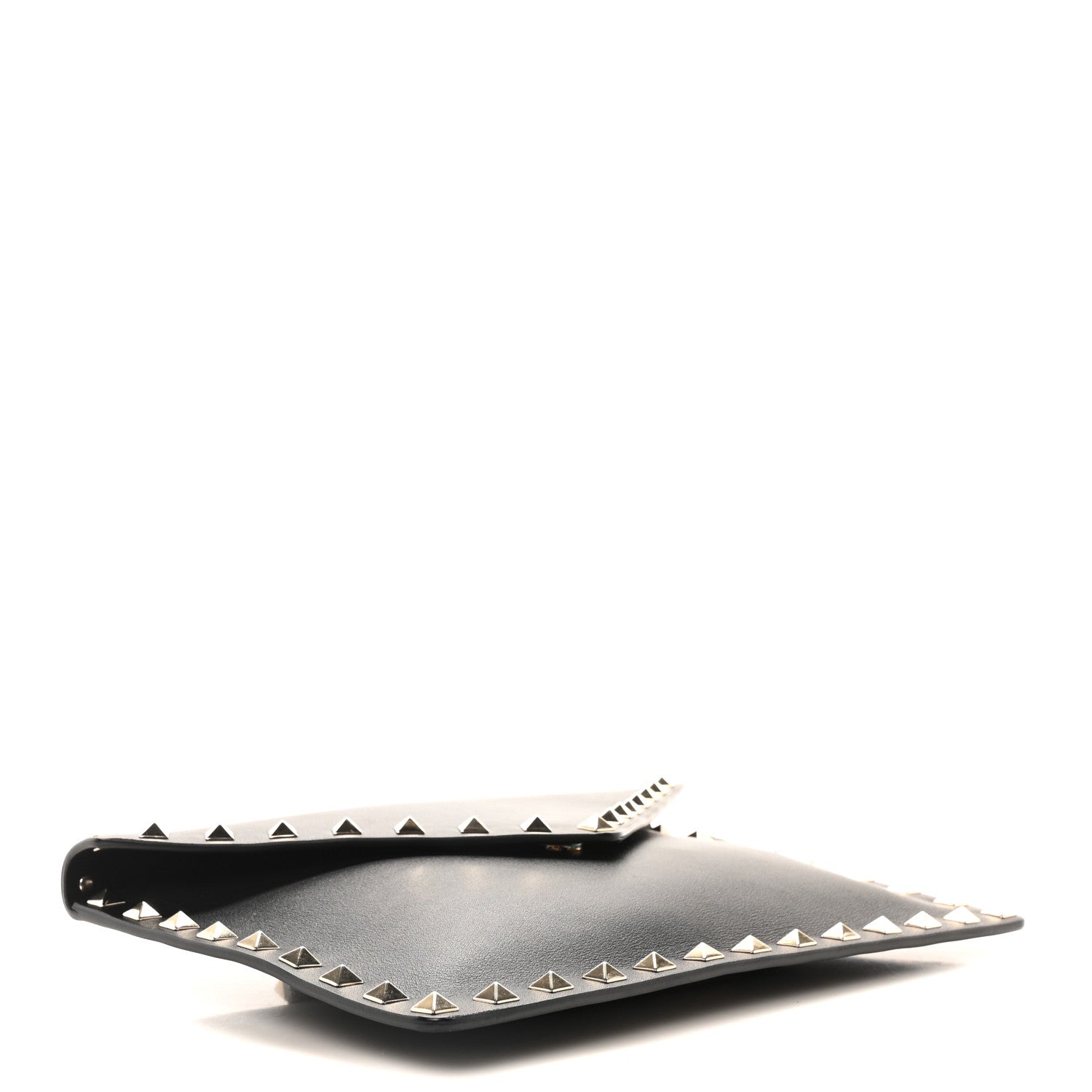 Valentino Garavani Vitello Medium Rockstud Envelope Flat Wristlet Pouch Black 4 of 9