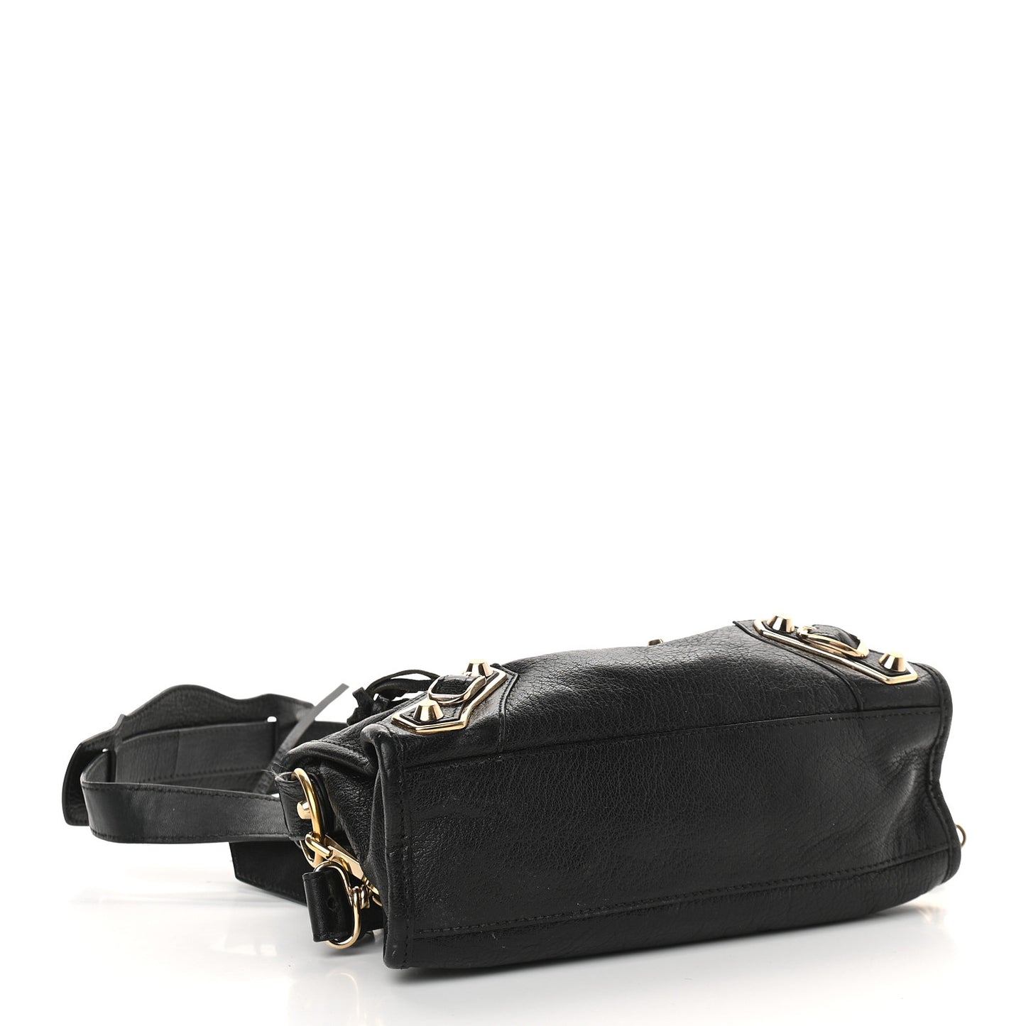Chevre Gold Metallic Edge Hardware Mini City Black